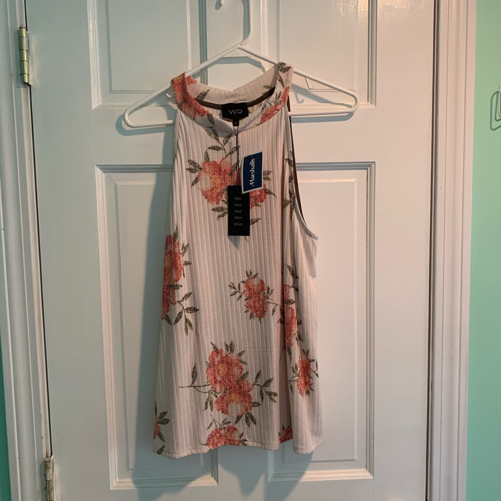 Rose High Neck Tank Top